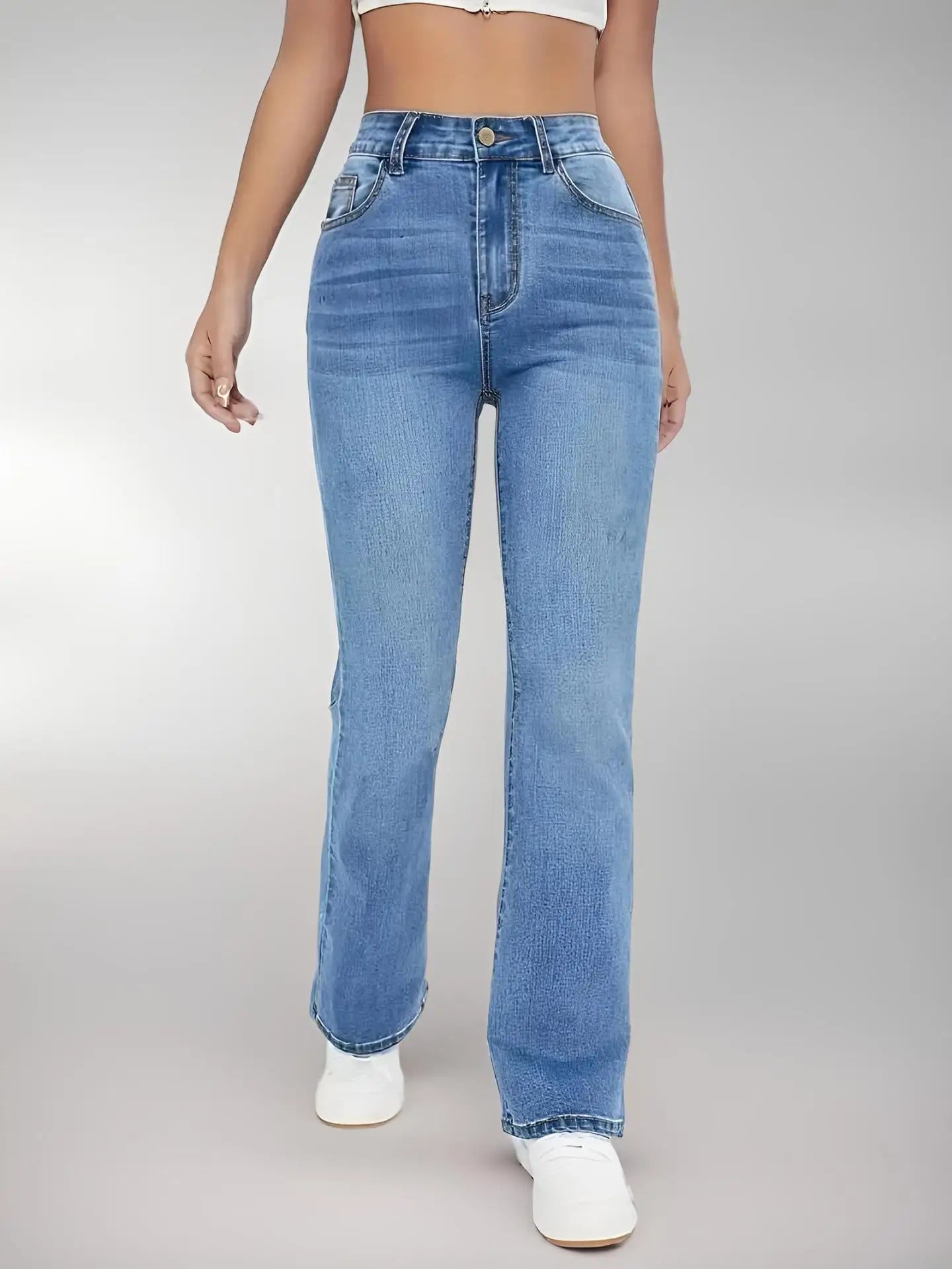 Nuevos jeans ajustados para mujeres, estilo europeo y americano, casuales, versátiles, de cintura alta, lavados, pantalones de mezclilla para mujer