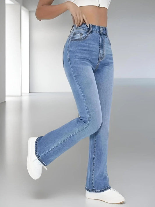 Nuevos jeans ajustados para mujeres, estilo europeo y americano, casuales, versátiles, de cintura alta, lavados, pantalones de mezclilla para mujer